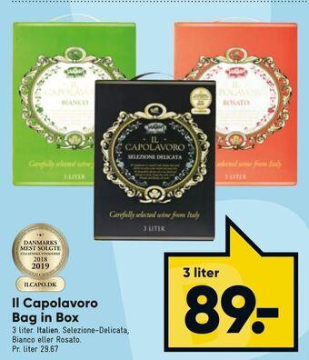 Bilka Il Capolavoro Bag in Box tilbud