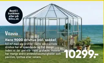 Bilka Hera 9000 drivhus inkl. sokkel tilbud