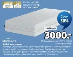 JYSK RUGLA skummadras tilbud
