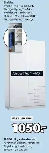 JYSK FANDRUP garderobeskab tilbud