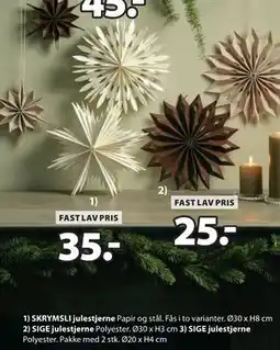 JYSK SKRYMSLI julestjerne tilbud