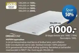 JYSK HOPEN topmadras tilbud