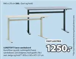 JYSK LUNDTOFT hæve sænkebord tilbud