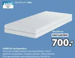 JYSK KAMELVA springmadras tilbud