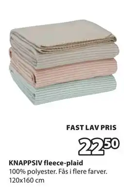 JYSK KNAPPSIV fleece-plaid tilbud