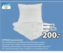 JYSK KVITEGGA dyne/pudesæt tilbud