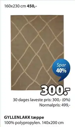 JYSK GYLLENLAKK tæppe tilbud
