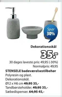 JYSK STENSELE badeværelsestilbehør tilbud
