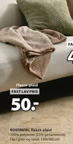 JYSK ROSENVIAL fleece-plaid tilbud