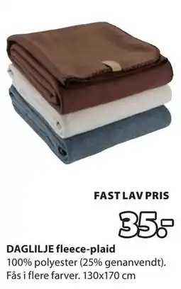 JYSK DAGLILJE fleece-plaid tilbud