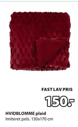 JYSK HVIDBLOMME plaid tilbud