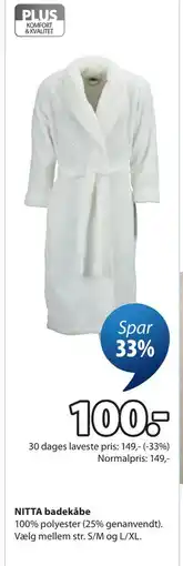 JYSK NITTA badekåbe tilbud