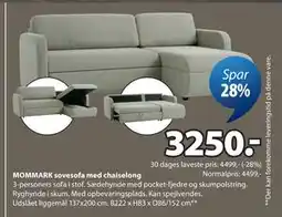 JYSK MOMMARK sovesofa med chaiselong tilbud
