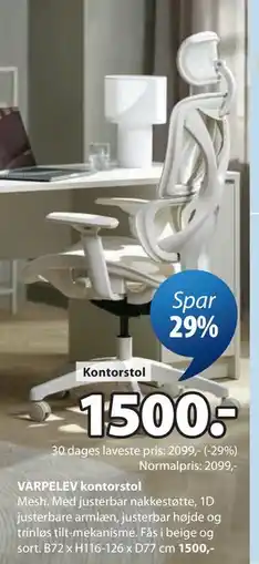 JYSK VARPELEV kontorstol tilbud