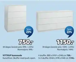 JYSK VITTRUP kommode tilbud