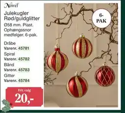 Harald Nyborg Julekugler Rød/guldglitter tilbud