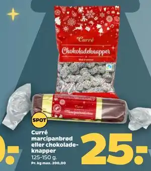 Curré marcipanbrød eller chokoladeknapper
