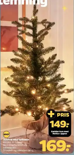 Netto Spot Juletræ med lyskæde tilbud