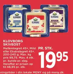 MENY Klovborg skiveost tilbud
