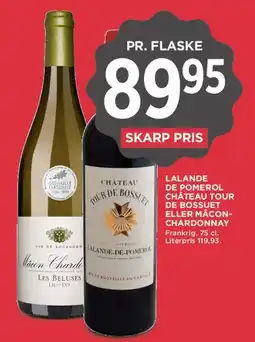 MENY Lalande de Pomerol / Mâcon-Chardonnay (vine) tilbud