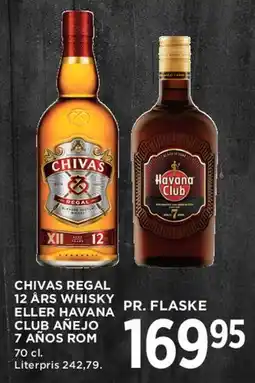MENY Chivas Regal 12 års whisky eller Havana Club Añejo 7 años rom tilbud