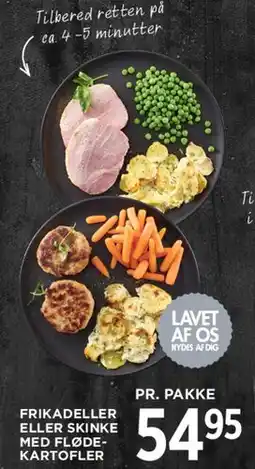 MENY Frikadeller eller skinke med flødekartofler tilbud