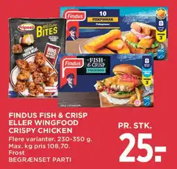 MENY Findus Fish & Crisp eller Wingfood Crispy Chicken tilbud