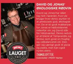 MENY David og Jonas' økologiske rødvin (feature) tilbud