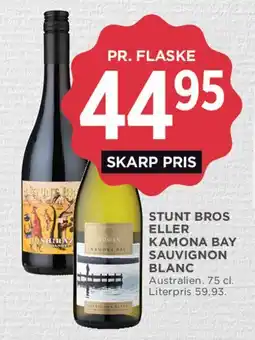 MENY Stunt Bros eller Kamona Bay Sauvignon Blanc tilbud