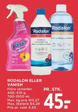 MENY RODALON ELLER VANISH tilbud
