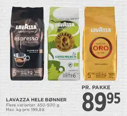 MENY Lavazza Hele Bønner tilbud