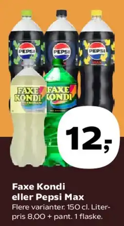 Kvickly Faxe Kondi eller Pepsi Max tilbud
