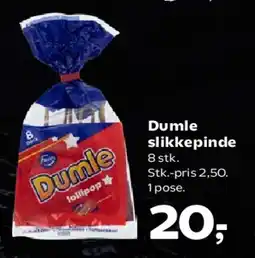 Kvickly Dumle slikkepinde tilbud