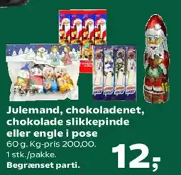 Kvickly Julemand, chokoladenet, chokoladeslikkepinde eller engel i pose tilbud