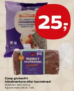Kvickly Coop glutenfri håndværkere eller havrebrød tilbud