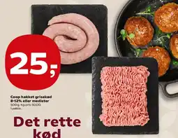 Kvickly Coop hakket grisekød 8-12% eller medister tilbud