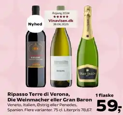 Kvickly Ripasso Terre di Verona, Die Weinmacher eller Gran Baron tilbud