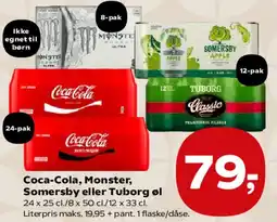 Kvickly Coca-Cola, Monster, Somersby eller Tuborg øl tilbud