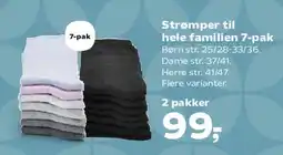 Kvickly Strømper til hele familien 7-pak tilbud