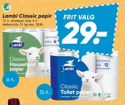 Bilka Lambi Classic toilet / household paper tilbud