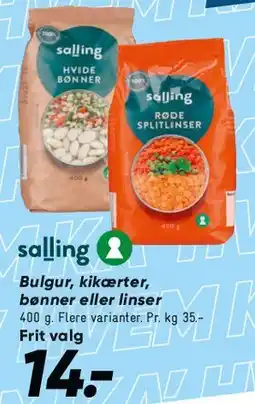 Bilka Bulgur / kikærter / bønner / linser tilbud