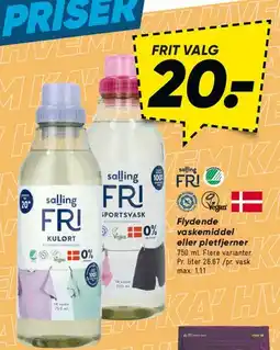 Bilka Salling FRI flydende vaskemiddel / sportsvask tilbud