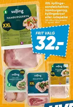 Bilka Salling XXL pålæg (hamburgerryg m.fl.) tilbud