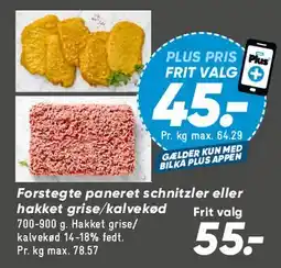 Bilka Forstegte paneret schnitzler eller hakket gris/kalvekød tilbud