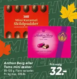 Bilka Anthon Berg eller Toms mini æsker tilbud