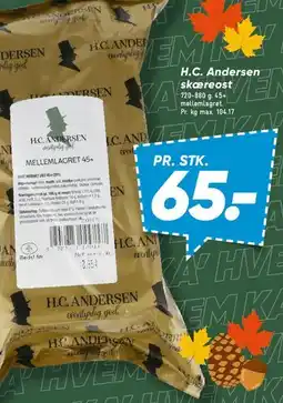 Bilka H.C. Andersen skæreost (mellemlagret) tilbud