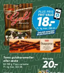 Bilka Toms guldkarameller eller æske tilbud