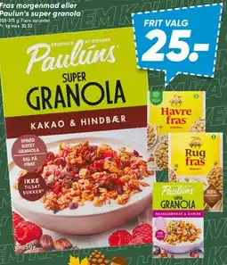 Bilka Pauluns Super Granola - Kakao & Hindbær tilbud