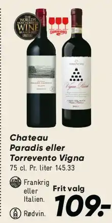 Bilka Chateau Paradis eller Torrevento Vigna tilbud