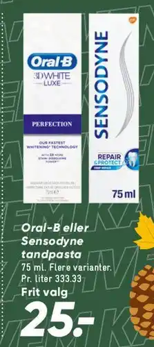 Bilka Oral‑B eller Sensodyne tandpasta tilbud
